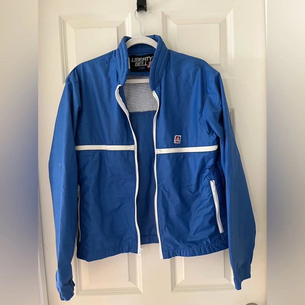 Vintage Liberty Bell Jacket, Blue-Size M windbreaker Spring coat